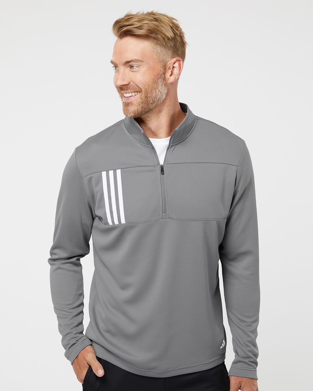 Adidas A482 3Stripes Double Knit QuarterZip Pullover
