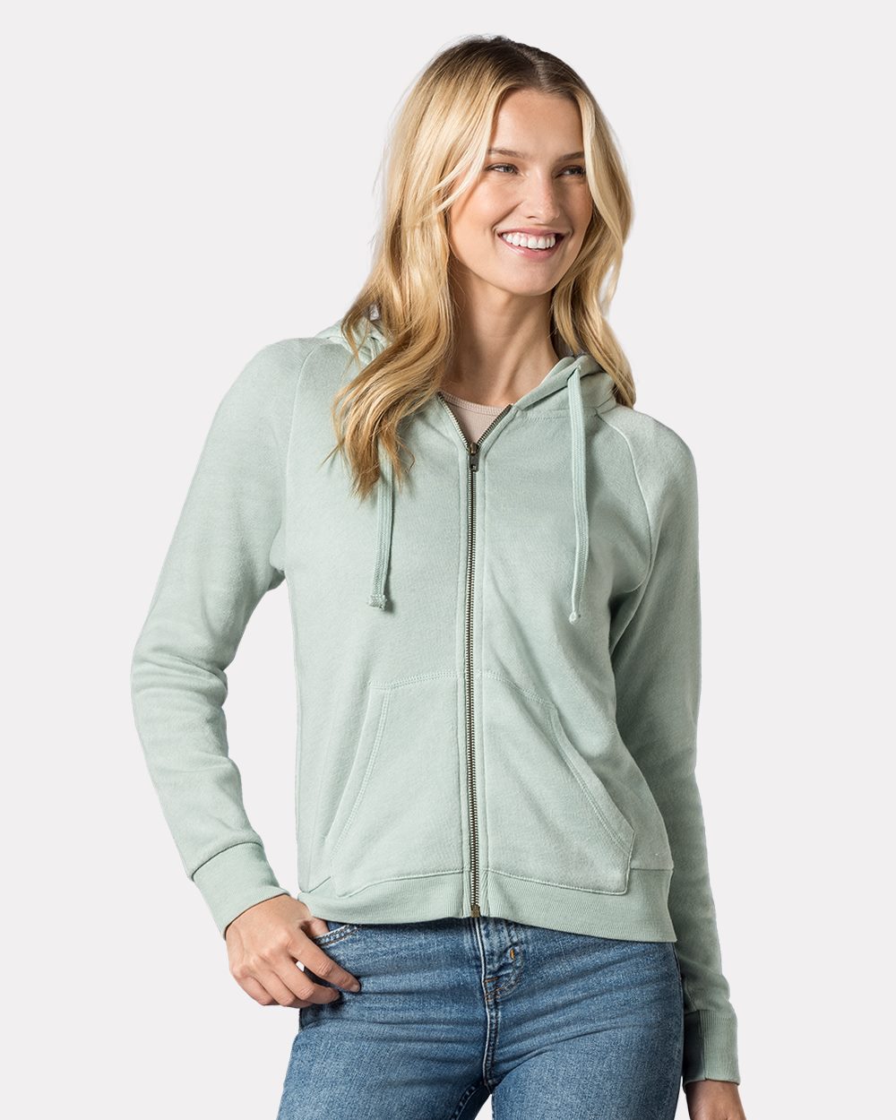 MV Sport W20150 Women's Stockton Angel Fleece FullZip Hooded Sweatshirt