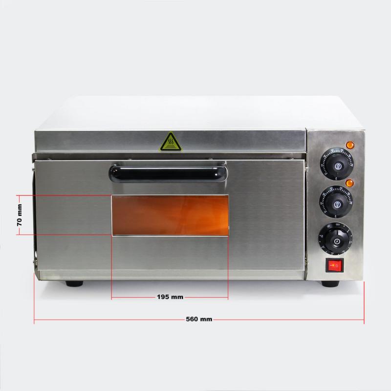 Pizzaugn 2000W med pizzasten till stenugnpizza