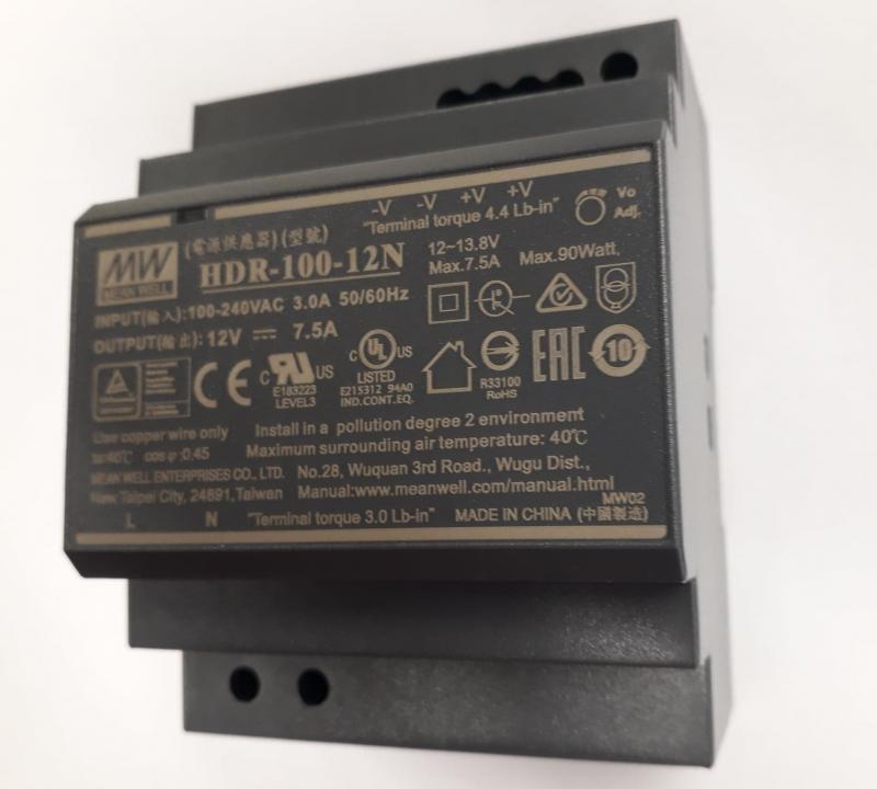 12V, 100W, för DINskena, Nätaggregat
