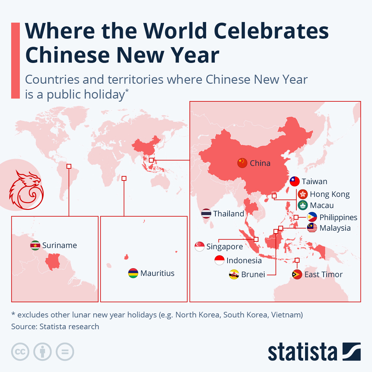 Chart Where the World Celebrates Chinese New Year Statista