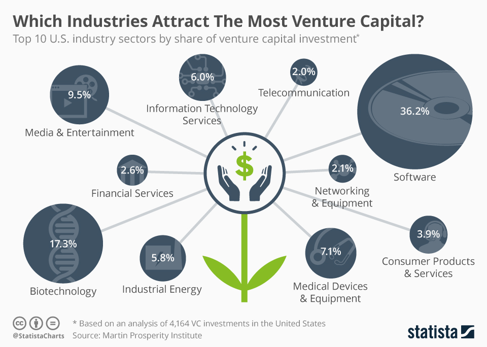 Chart Which Industries Attract The Most Venture Capital Statista