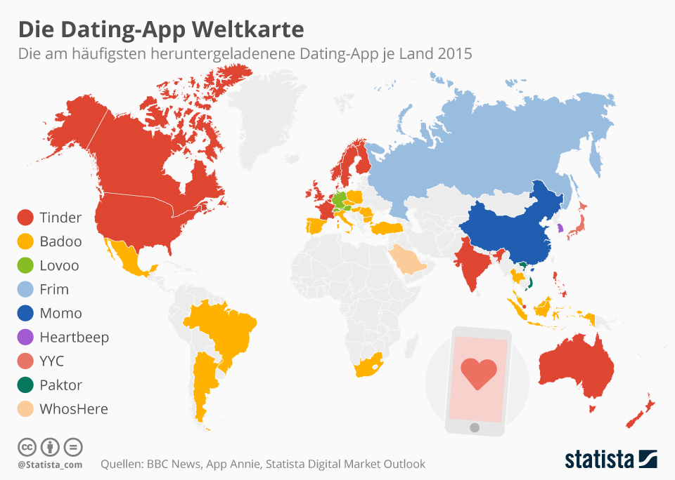 Infografik Die DatingApp Weltkarte Statista