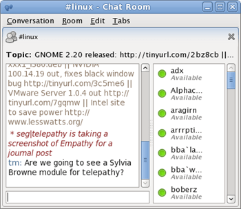 GNOME 2.22 planning Empathy messaging client and toolkit