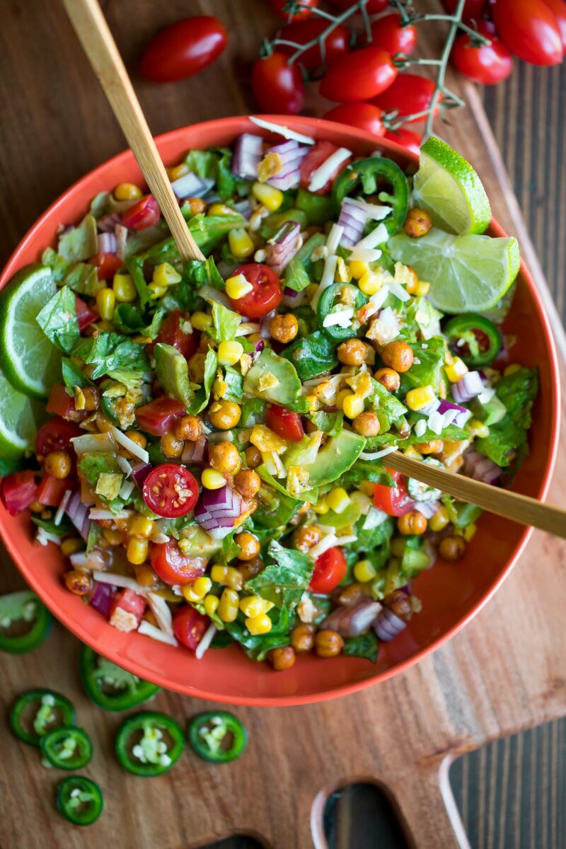 Crispy Chickpea Taco Salad Peas and Crayons Blog
