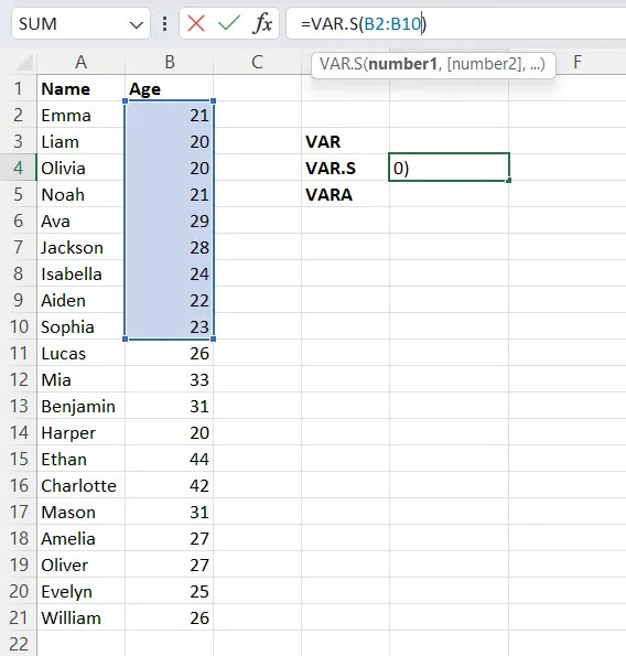 How to Calculate Variance in Microsoft Excel JadeVib
