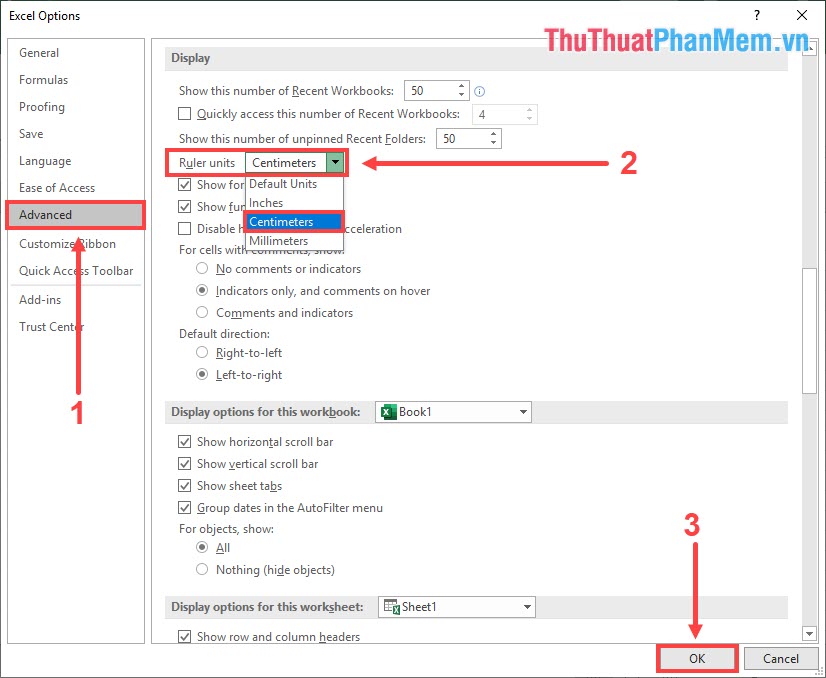 How to adjust to cm units in Word, Excel