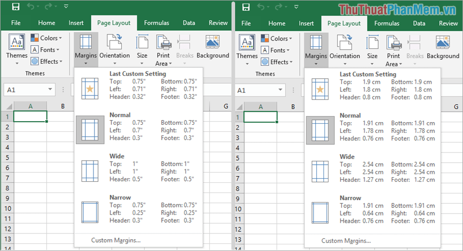 How to adjust to cm units in Word, Excel