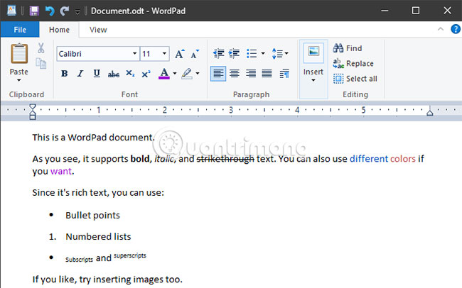 The difference between Notepad and WordPad