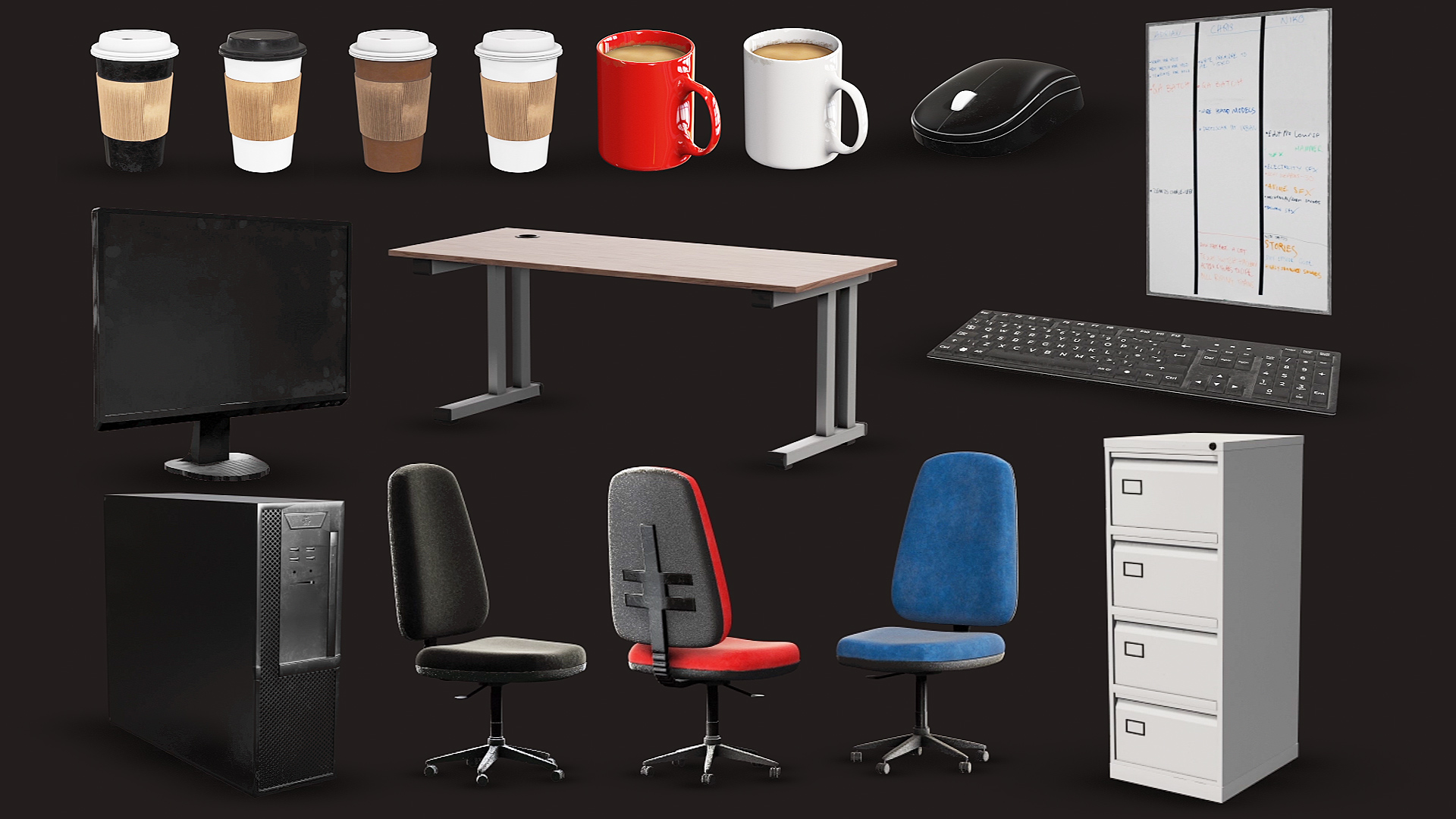 Download Photorealistic Office Equipment 3D Models Scripts and Templates ProductionCrate