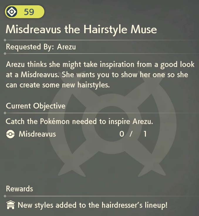 Misdreavus the Hairstyle Muse Request Guide Pokémon Legends Arceus