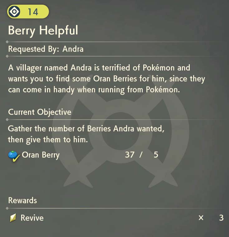 Berry Helpful Request Guide Pokémon Legends Arceus Neoseeker