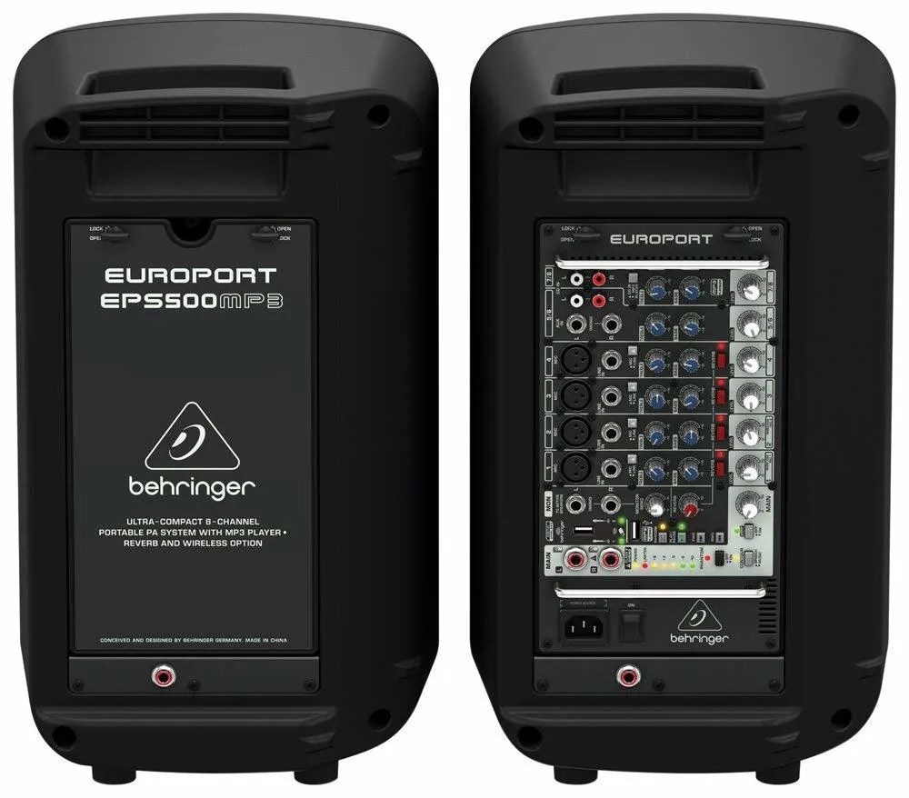 BEHRINGER Europort EPS500MP3 - 500-Watt 8-Channel Portable PA System