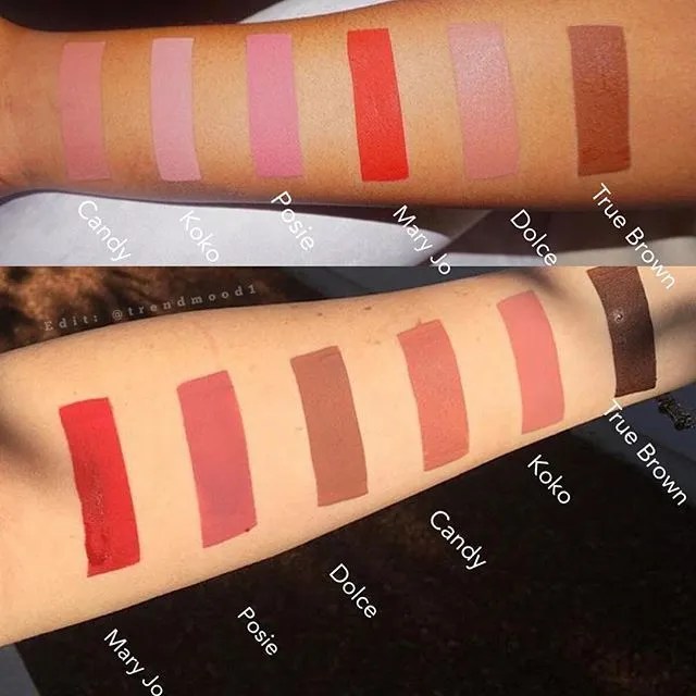 Kylie Jenner Lip Kit Swatches Famous Person