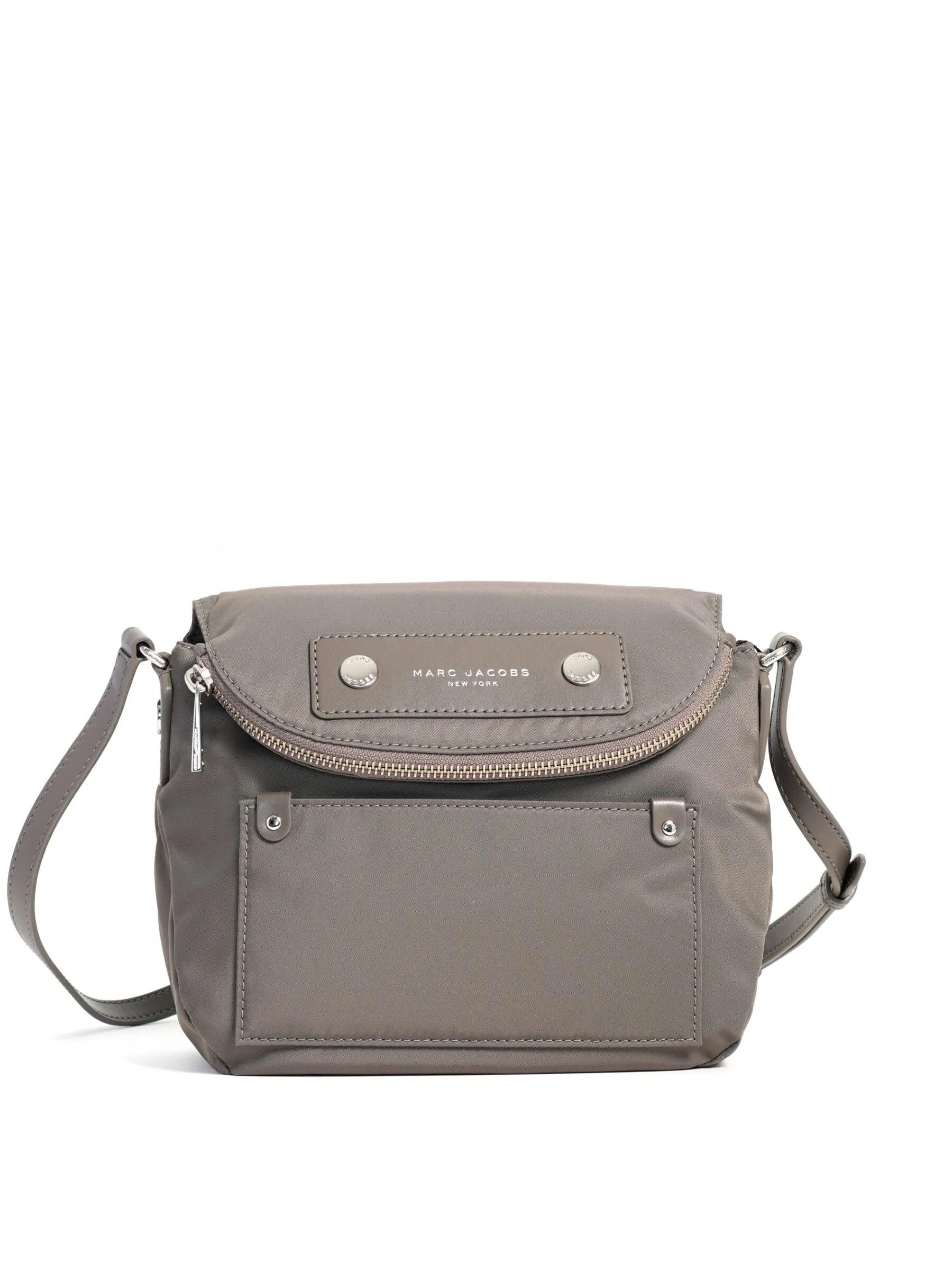 MARC JACOBS Preppy Nylon Mini Natasha Crossbody Bag in Quartz Grey