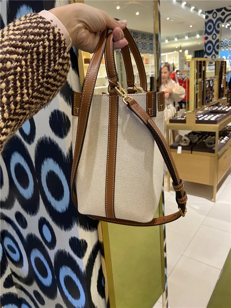 TORY BURCH Blake Canvas Bucket Bag Vinee Bag