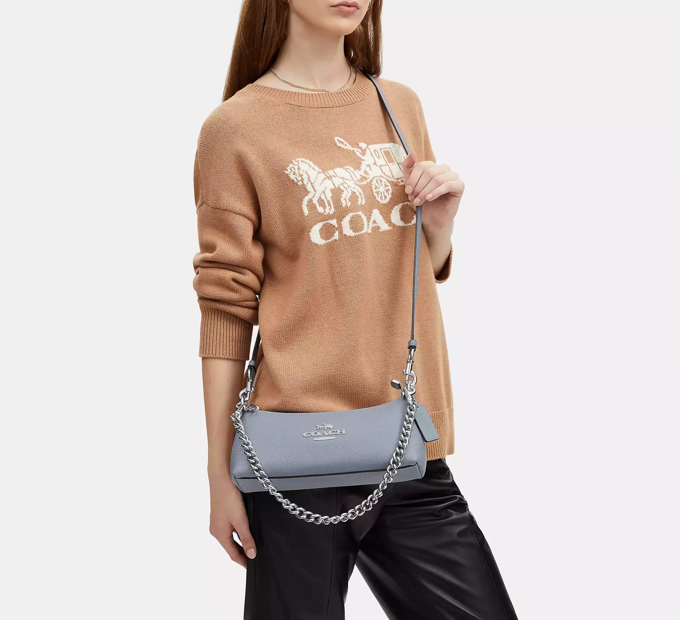 [DIRECT OUTLET] COACH Charlotte Shoulder Bag In Grey Mist Vinee Bag