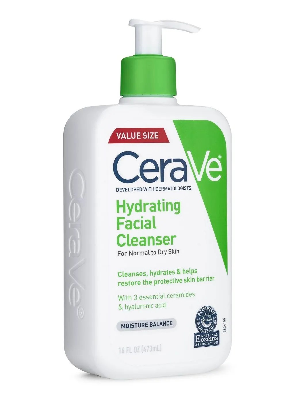 CeraVe Hydrating Facial Cleanser for Normal to Dry Skin, 16 oz (473ml