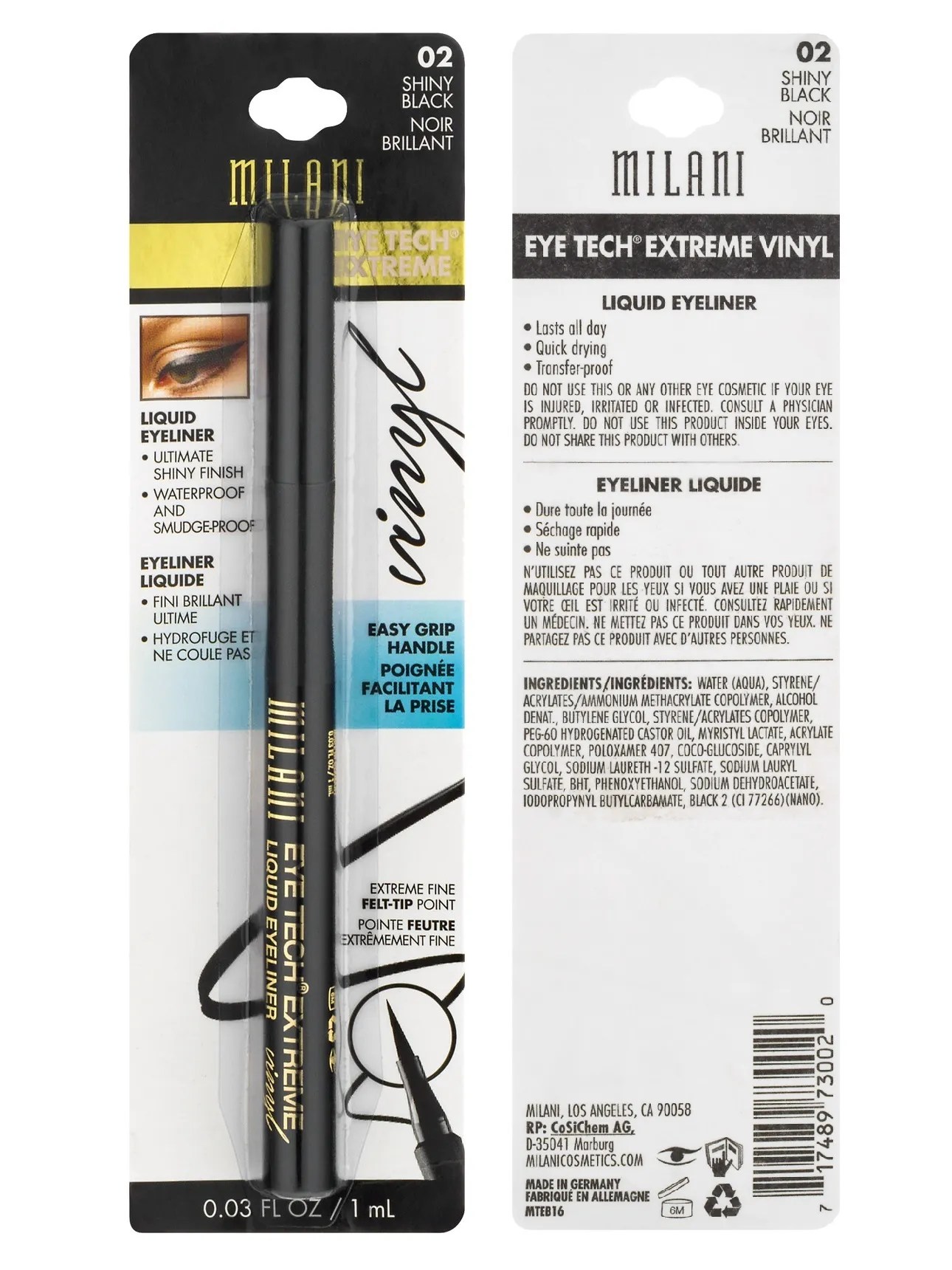 Milani Eye Tech Extreme Liquid Eyeliner 02 Shiny Black Beautyspot
