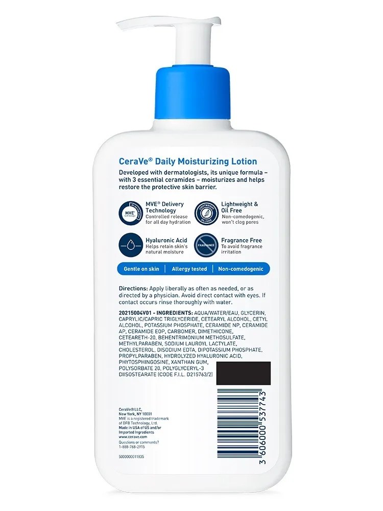 CeraVe Daily Moisturizing Lotion for Normal to Dry Skin, 12 oz (355ml