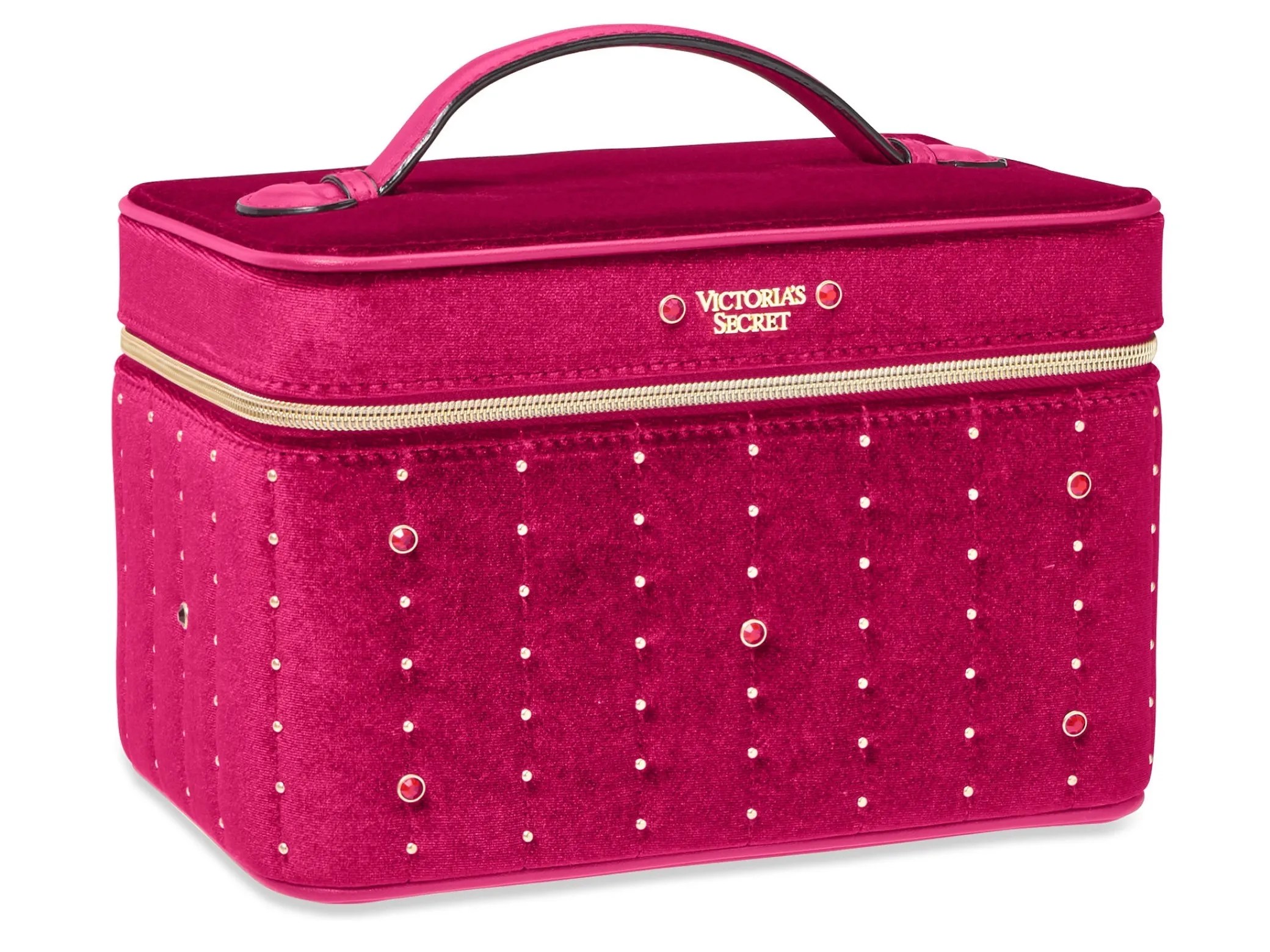 Victoria's Secret Runway Vanity Case (Hard Train Case) Velvet Stud