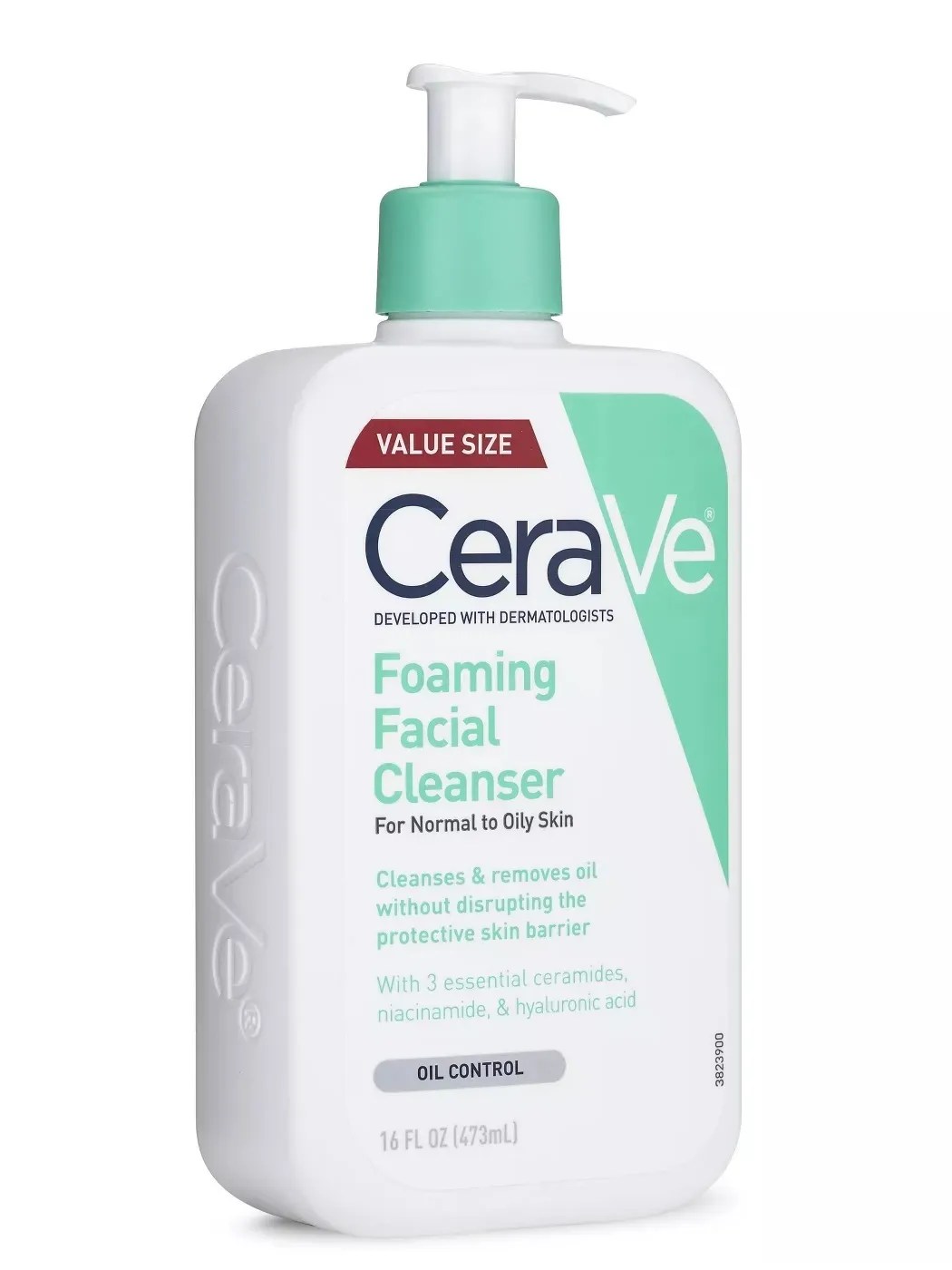 CeraVe Foaming Facial Cleanser for Normal to Oily Skin, 16 oz (473 ml
