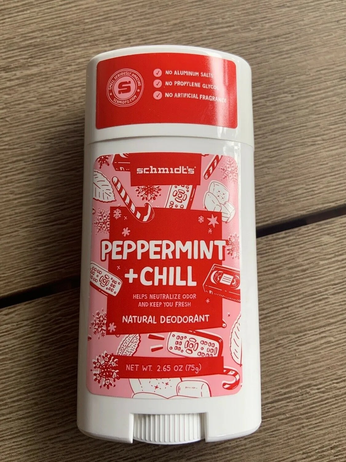 Schmidt’s Naturals Peppermint + Chill Deodorant Stick, 2.65 Oz (Holiday
