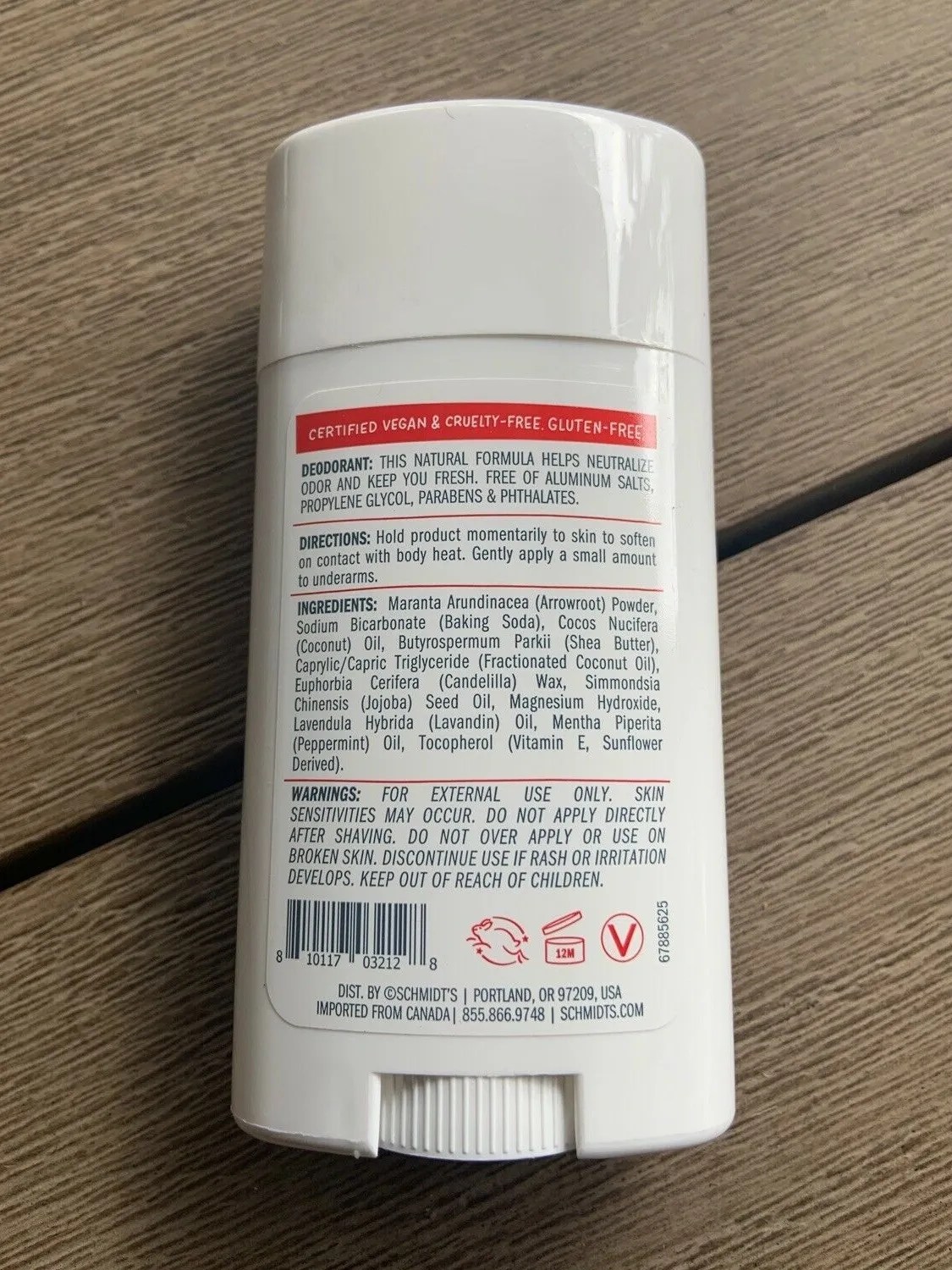 Schmidt’s Naturals Peppermint + Chill Deodorant Stick, 2.65 Oz (Holiday