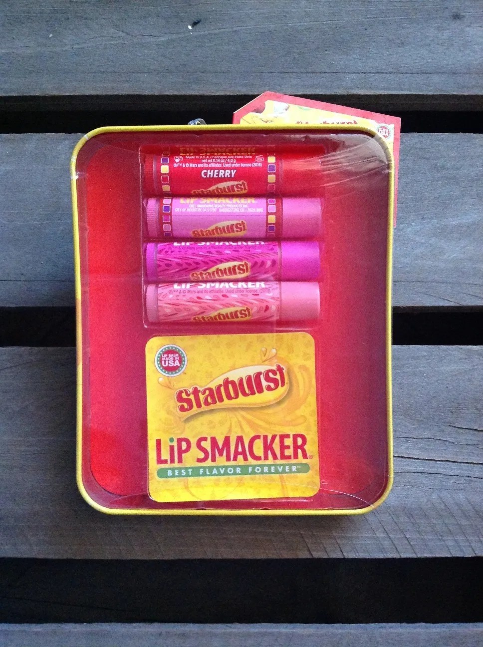 Lip Smacker Best Flavor Forever Lip Balm Tin Set Starburst 4 count