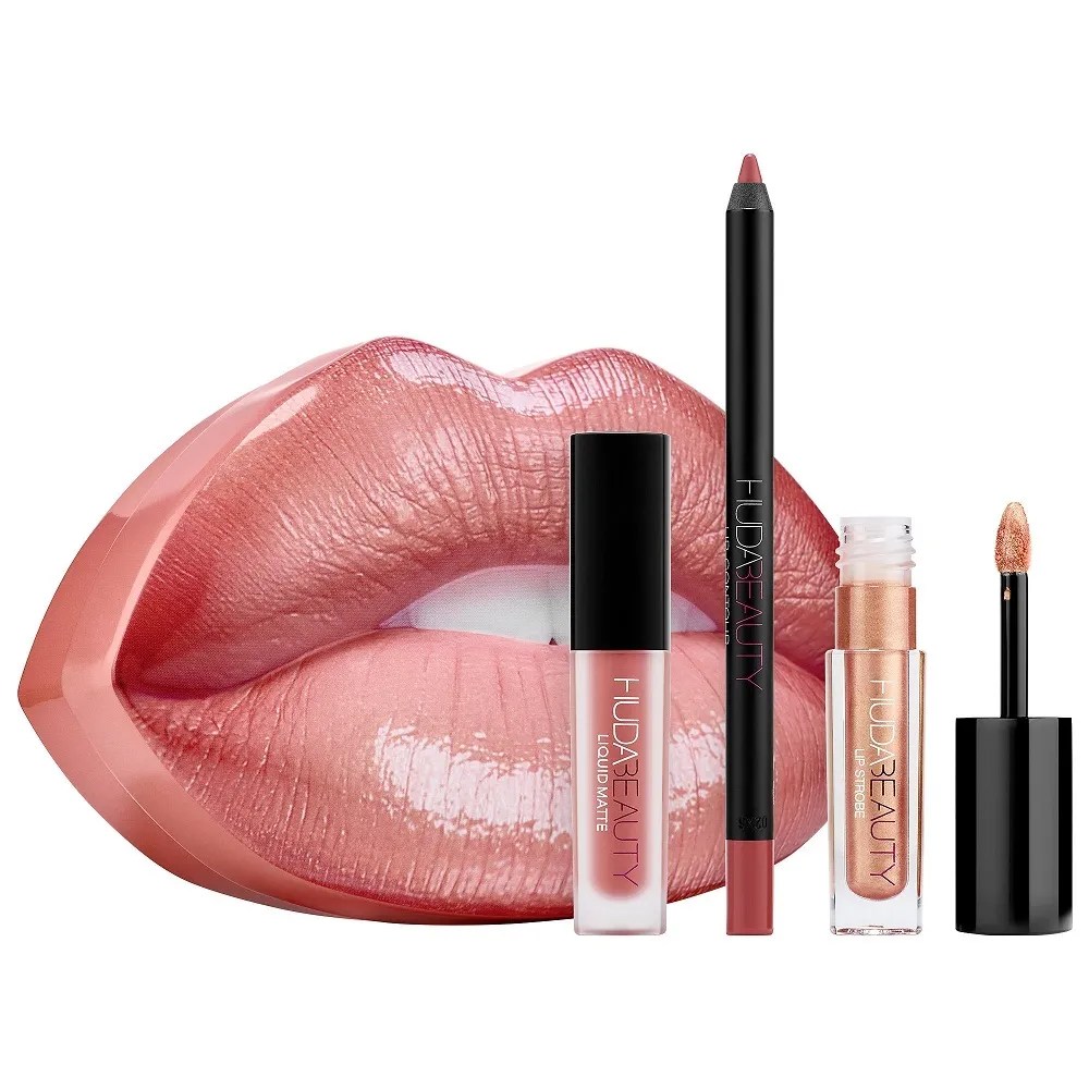 HUDA BEAUTY Contour and Strobe Lip Set Bombshell & Ritzy Beautyspot