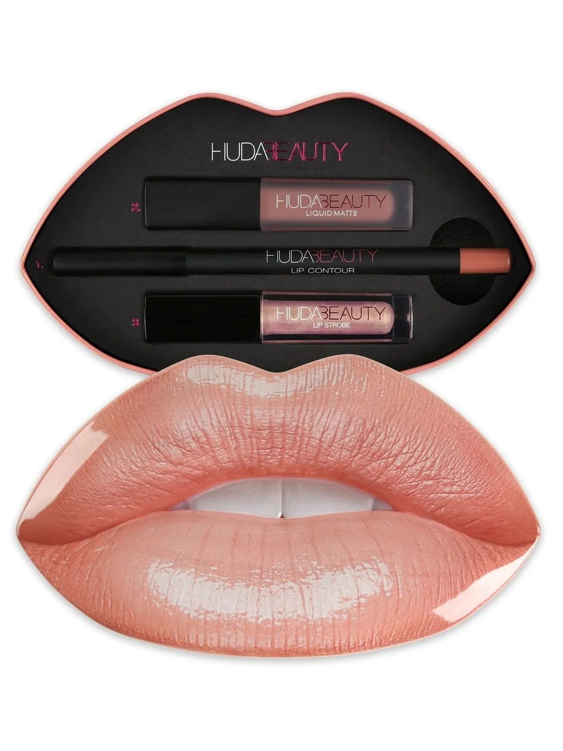 HUDA BEAUTY Contour and Strobe Lip Set Bombshell & Ritzy Beautyspot