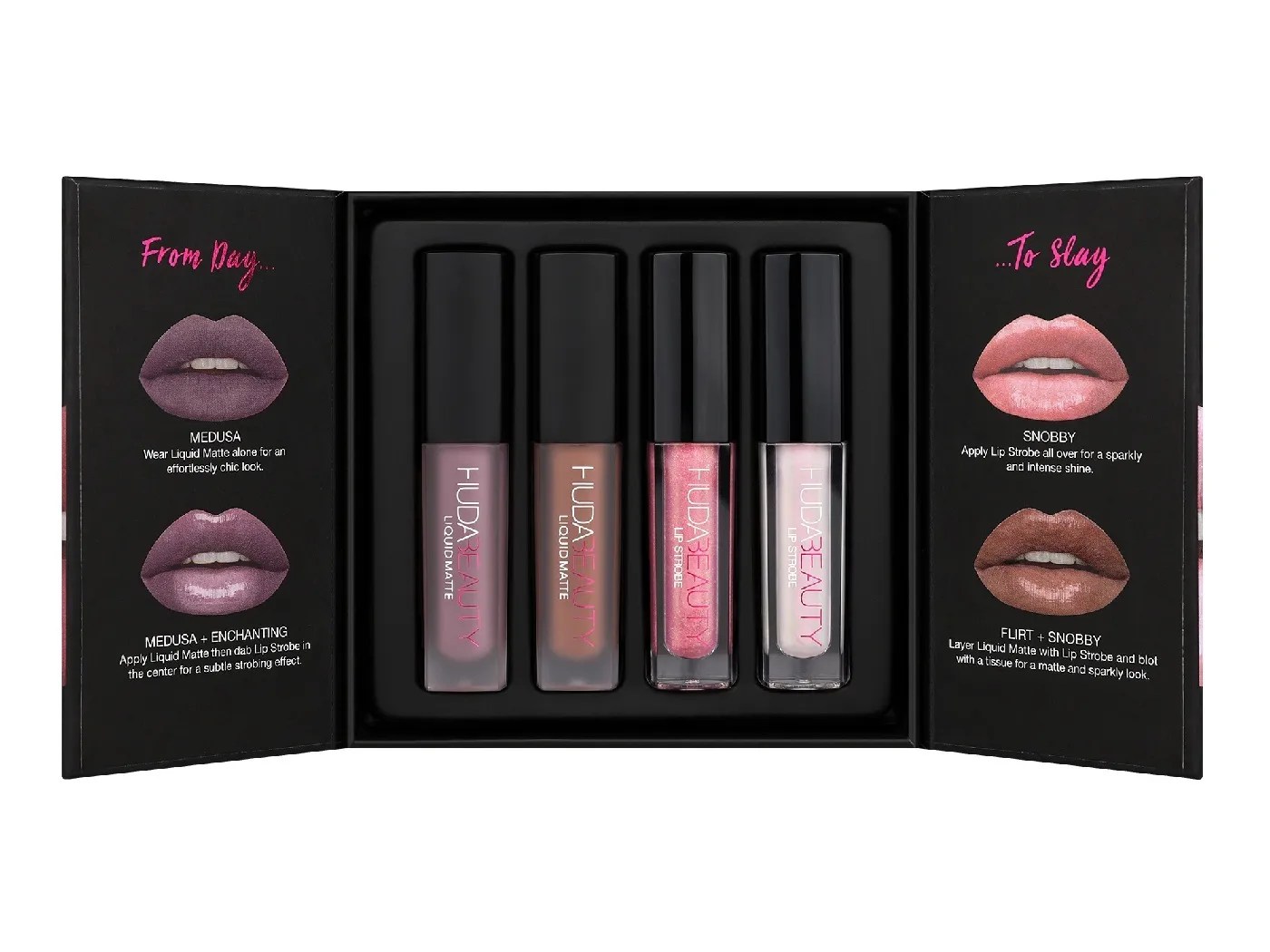 HUDA BEAUTY Matte & Strobe Mini Lip Set Cool Pinks Beautyspot
