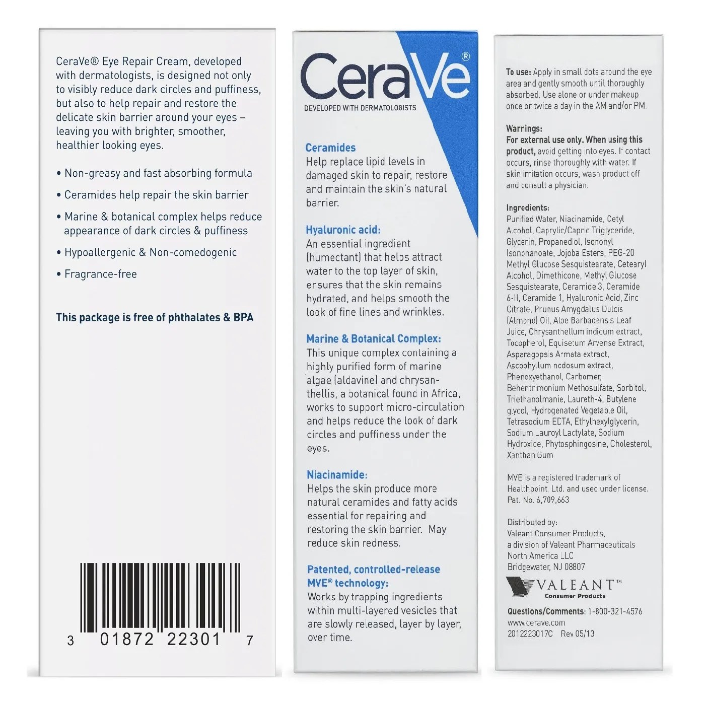 CeraVe Eye Repair Cream for Dark Circles and Puffiness, 0.5 oz (14.2g