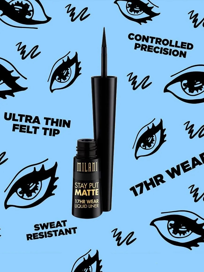 Milani Stay Put® Matte 17hr Wear Liquid Eyeliner 01 Black Matte