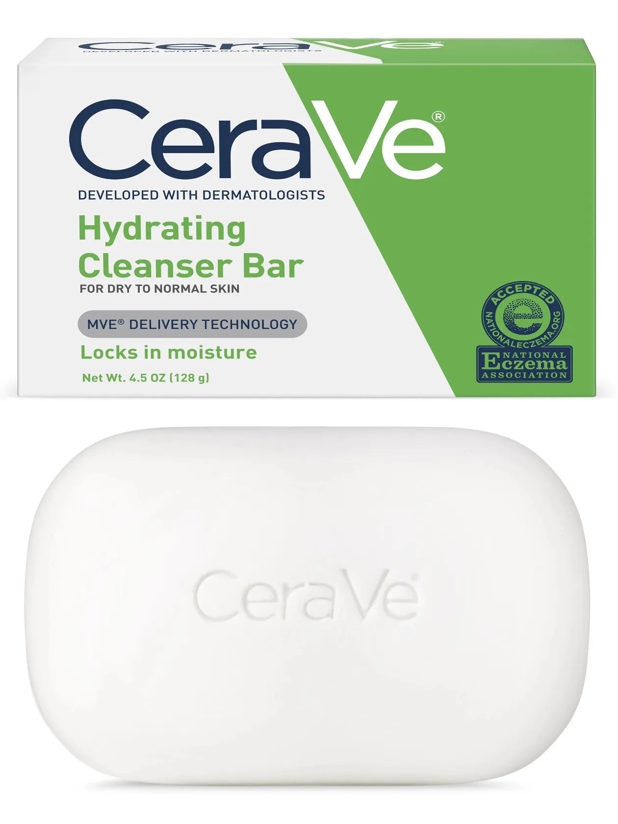CeraVe Hydrating Cleanser Bar for Normal to Dry Skin, 4.5 oz (128g