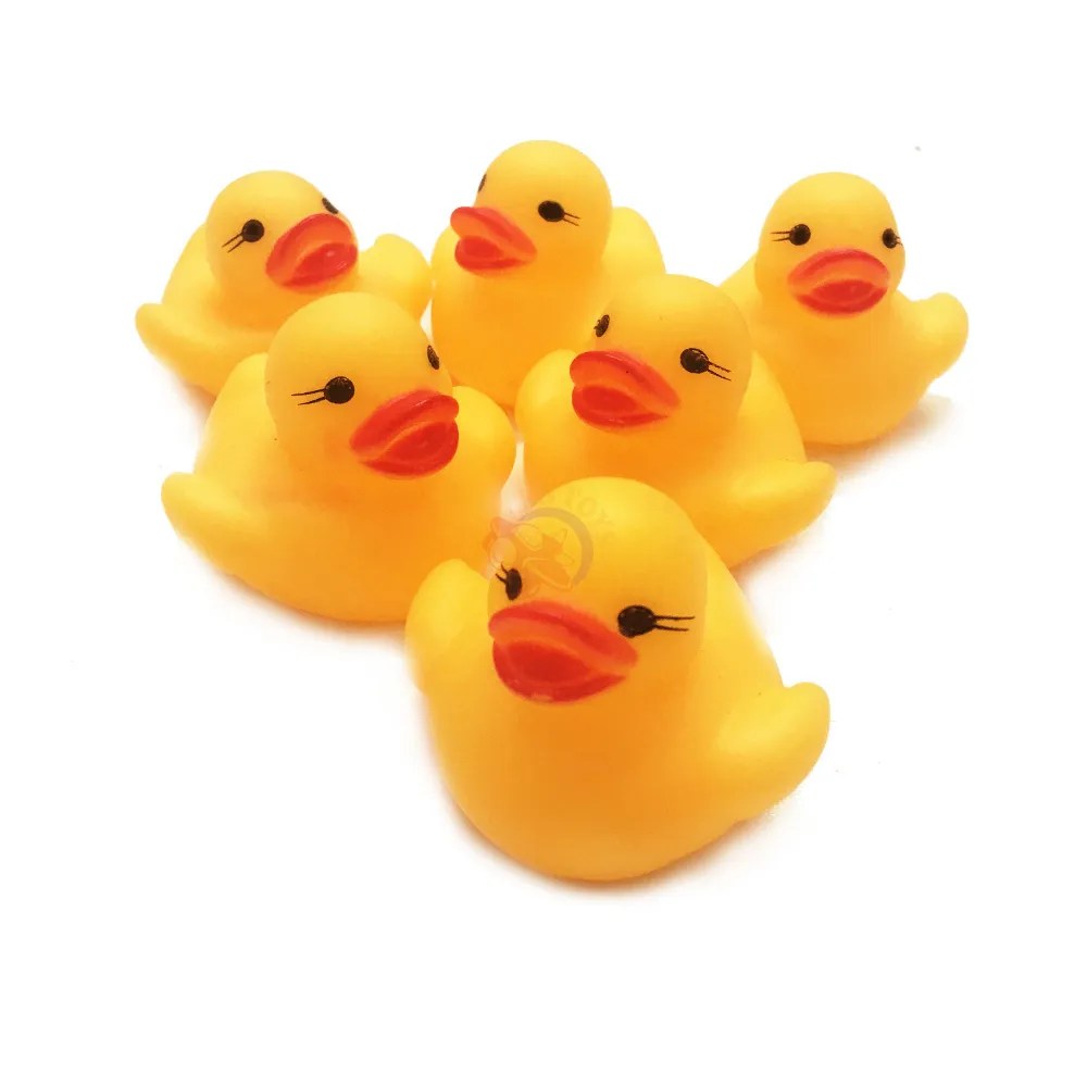 MYTOYS 6pcs Yellow Rubber Ducky Family Ducklings Squeaky Toys