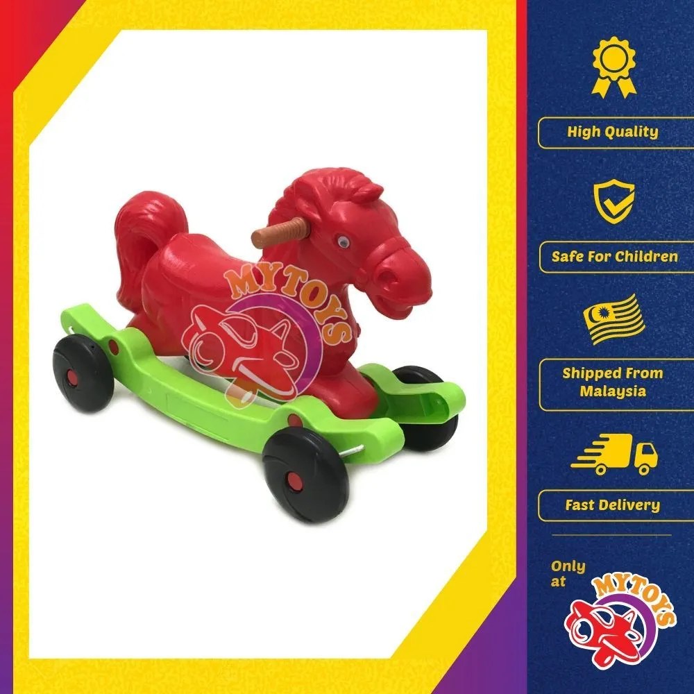 MYTOYS 2 in 1 Convertible Rocking Horse Scooter Ride On with Wheels