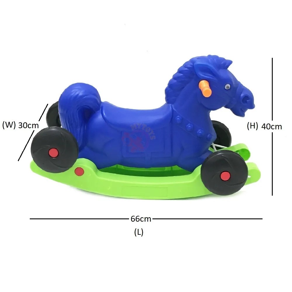 MYTOYS 2 in 1 Convertible Rocking Horse Scooter Ride On with Wheels