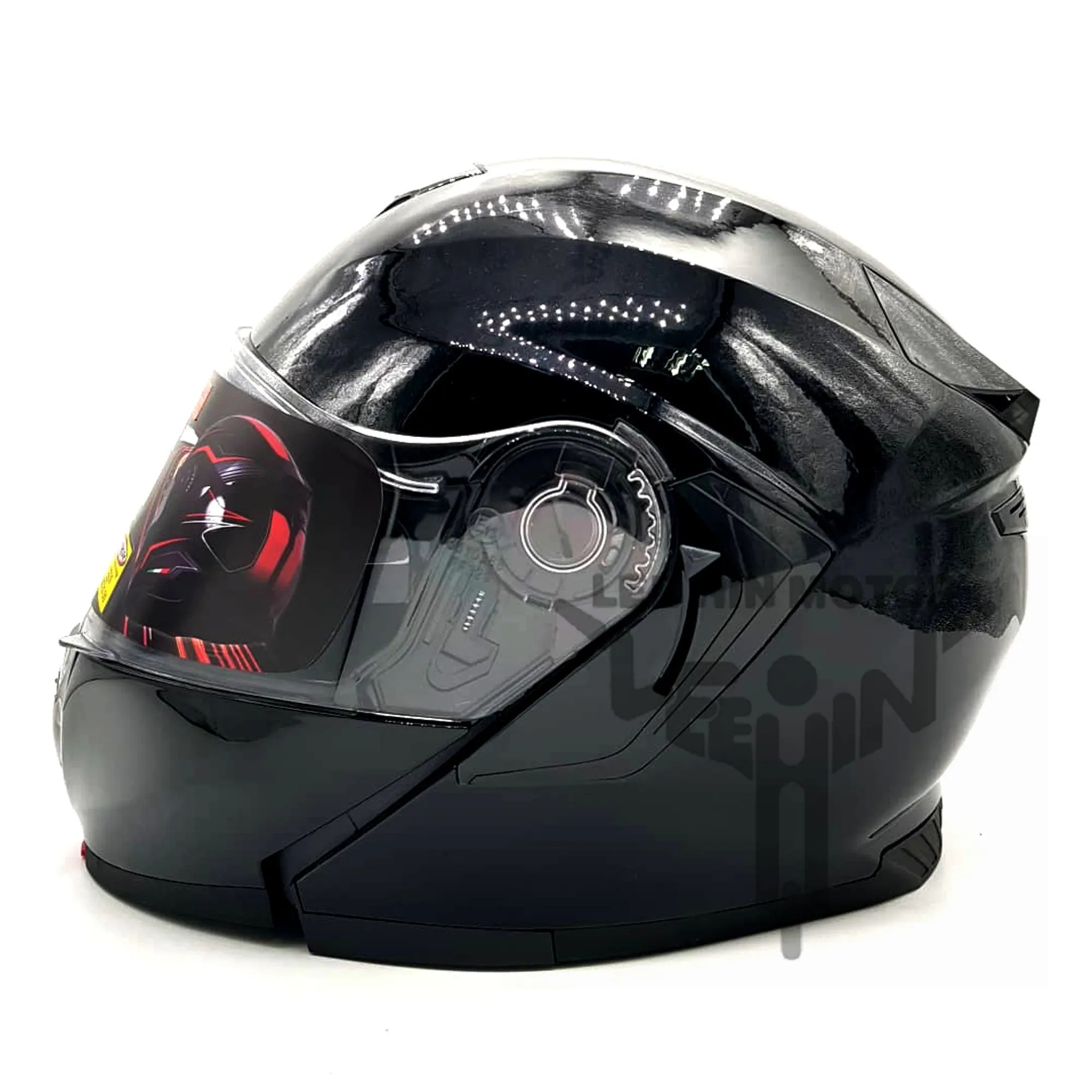 Original MHR FU329 Full Face Double Visor Flip Up Helmet ( Black