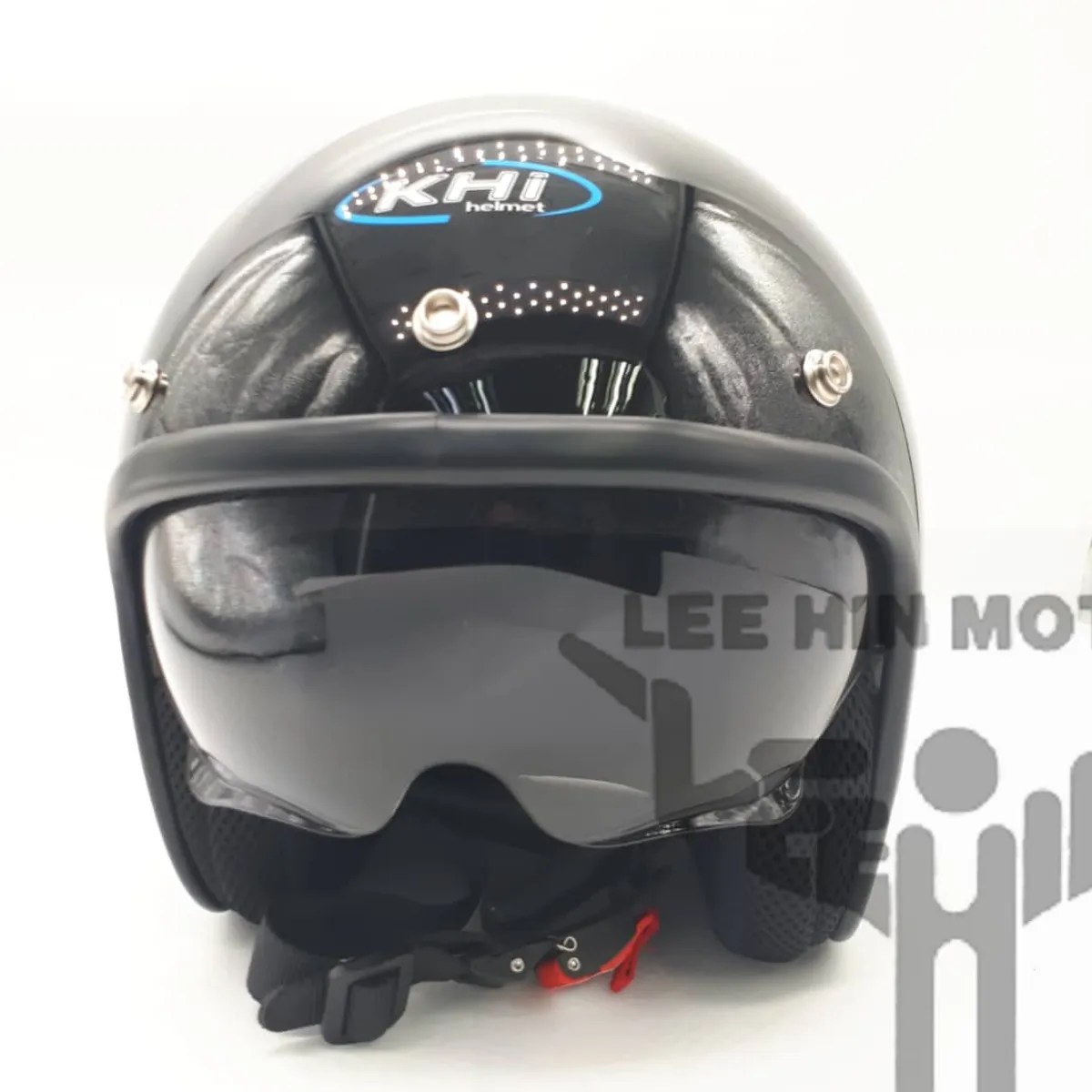 Original KHI Retro Helmet RD01 Double Visor Helmet Black , L Lee Hin