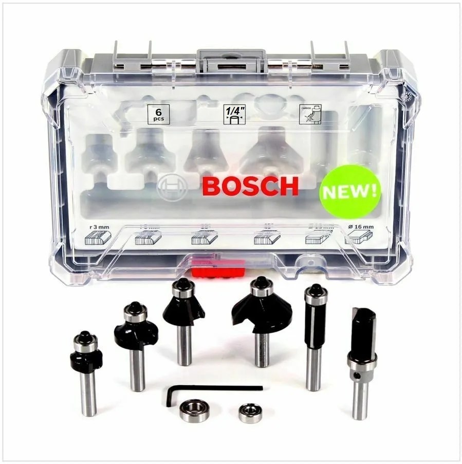 Bosch 6pcs x 1/4" Trim and Edging Router Bit Sets MY Power Tools
