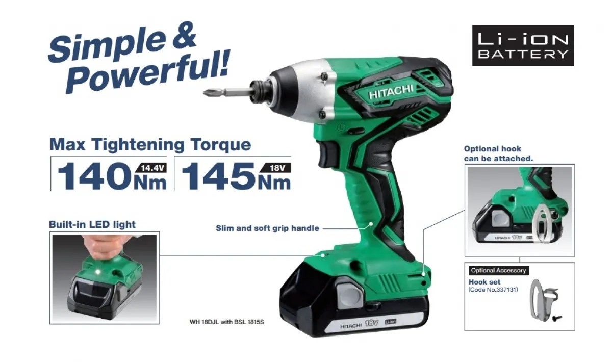 Hitachi 18V Cordless Impact Driver MY Power Tools