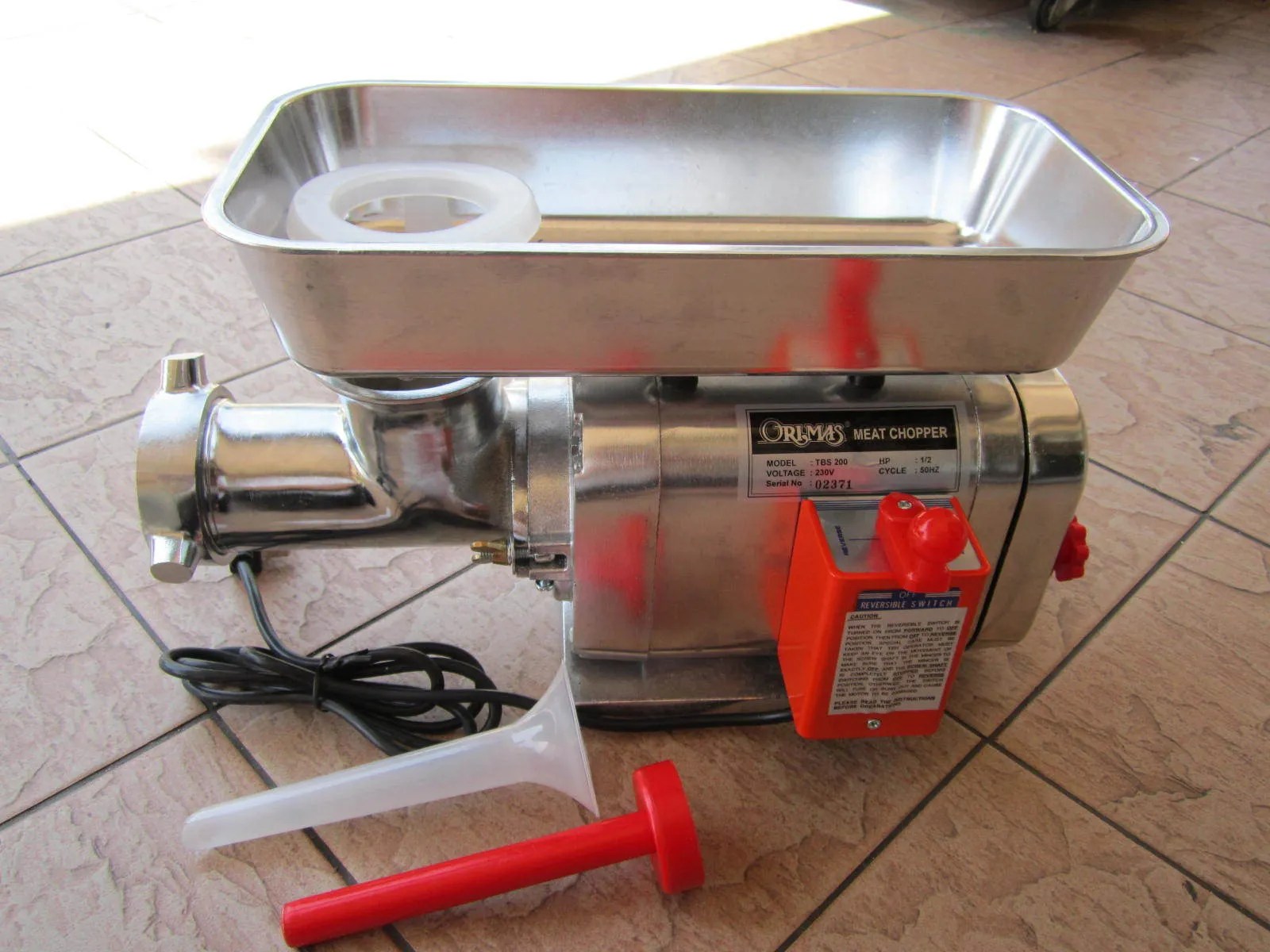 Orimas (0.5HP) 0.37kW Commercial Meat Chopper Machine MY Power Tools
