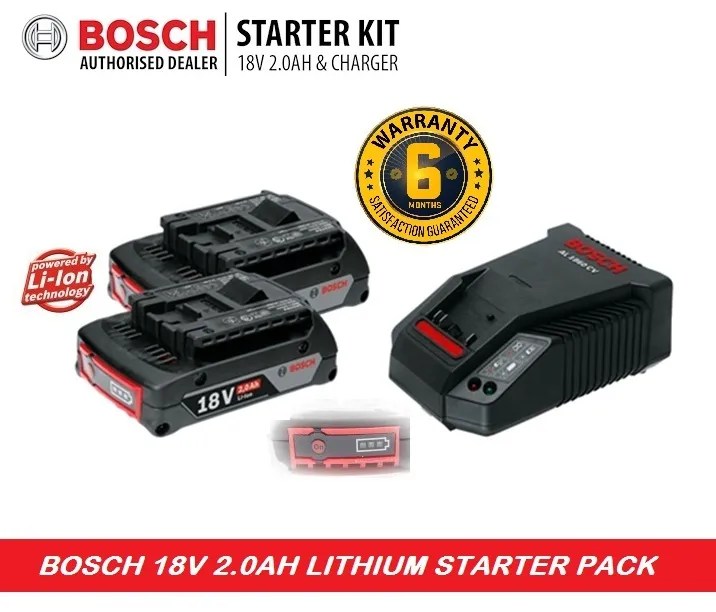 Bosch 18V 2.0Ah Lithium Battery Starter Pack Kits MY Power Tools