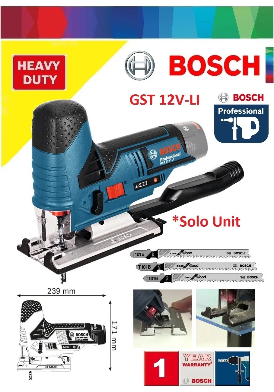 Bosch GST 12VLi Cordless Jig Saw (Solo) MY Power Tools