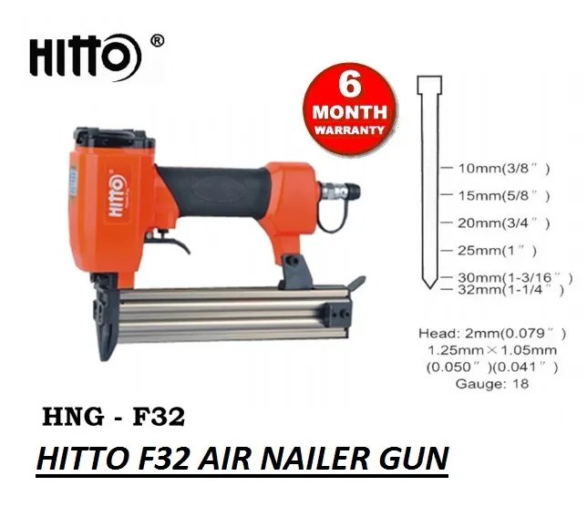 Hitto F32 (18 Gauge) Pneumatic Air Nailer Gun MY Power Tools