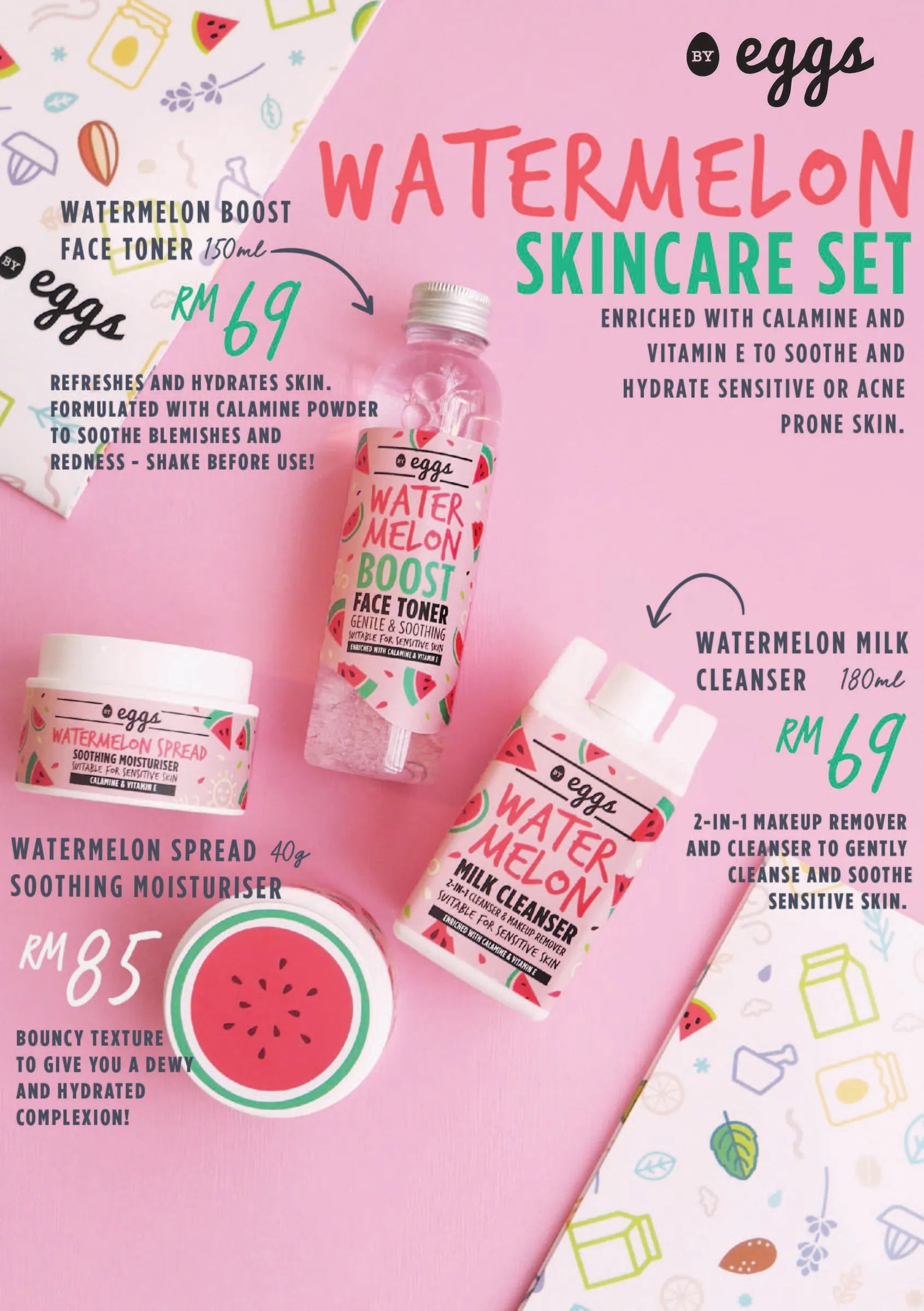 Watermelon Skincare Set By Eggs Best Clay Mask in Malaysia