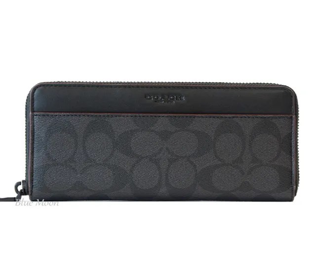 COACH MEN ACCORDION SIGNATURE FULL ZIP WALLET (COACH F25517)