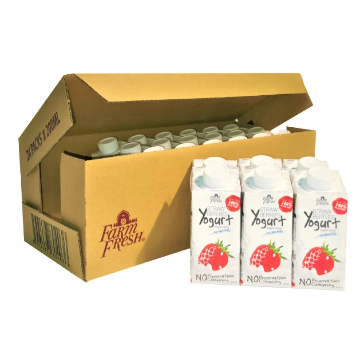 1 CARTON FARM FRESH UHT FRESH MILK YOGURT DRINK (200ML X 24) STRAW