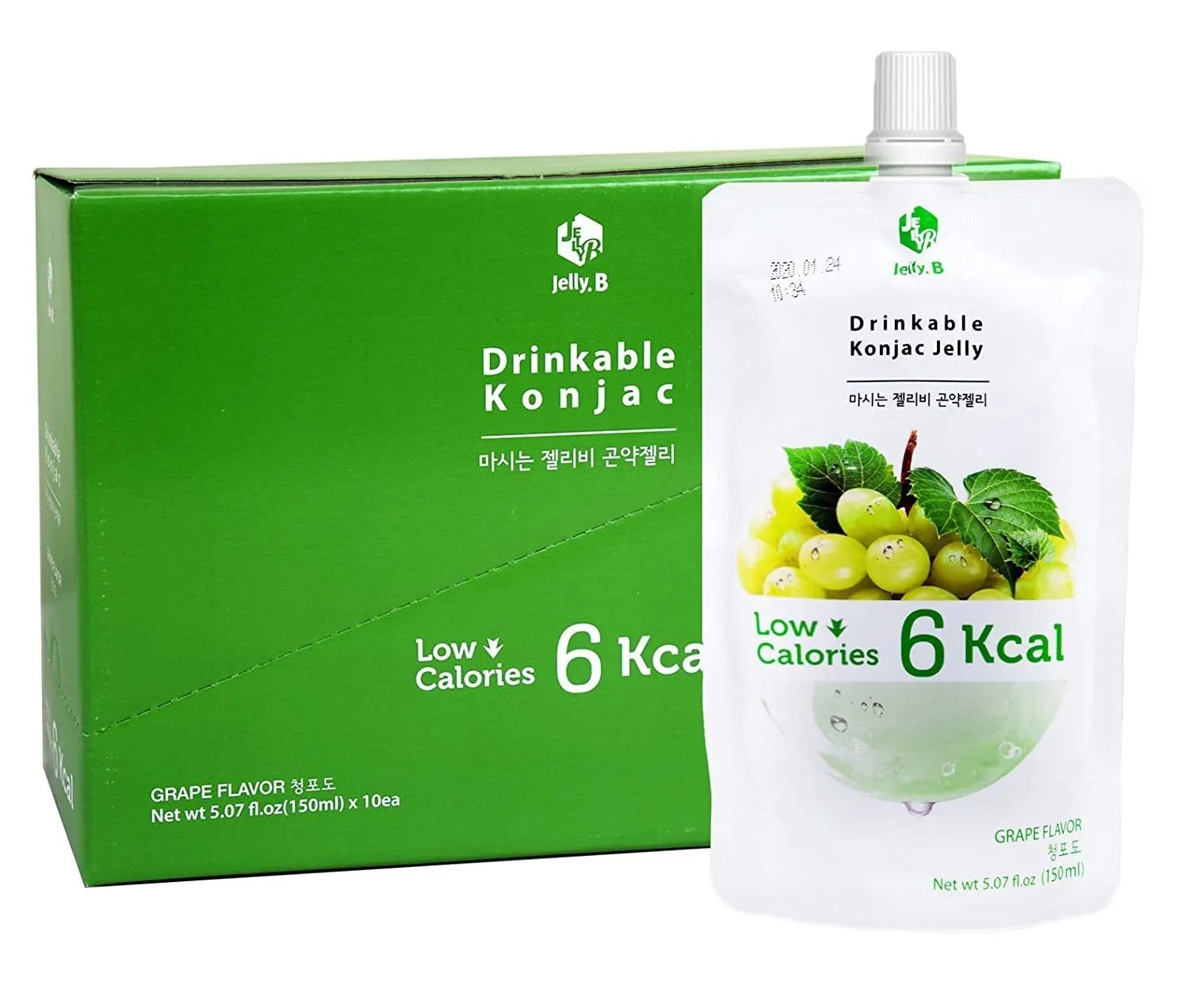 Korea JELLY.B Drinkable Grape Konjac Jelly (10x150ml 1Box) Healthy Low Calories Diet